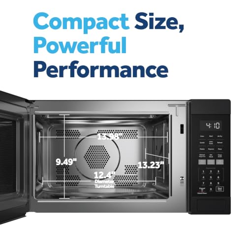Image of GE 4-in-1 Air Fry Countertop Microwave Oven, 1050 Watt, 1.0 Cu. Ft., Black | Combines Microwave, Air Fry, Convection, and Broil, One-Touch Controls, Child Lock Technology, 4 Convenience Cook Settings