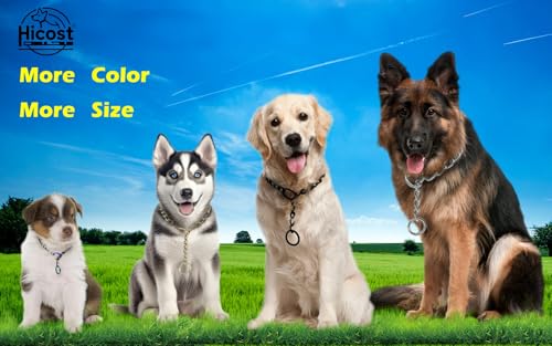 Hicost Schweres Hundehalsband, Metall, verstellbar, wetterfest, Stahllegierung, Halskette für kleine, mittelgroße und große Hunde (XL, Schwarz)