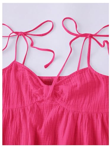 Image of SOLY HUX Women's Summer Cami Sun Dress A Line Tie Shoulder Y2k Cute Casual Short Mini Beach Babydoll Dresses