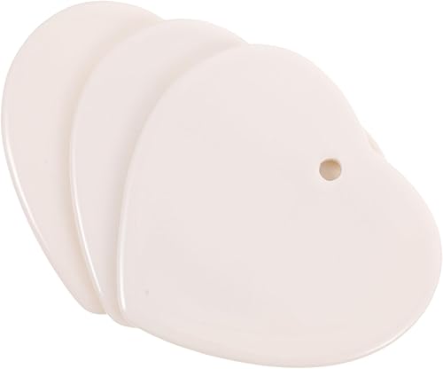 EXCEART 3 piezas de cerámica colgante de sublimación ornamento en blanco DIY placa de cerámica colgante listo para pintar etiquetas de cerámica