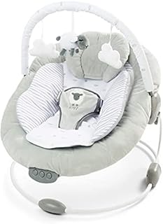 LADIDA Soft Padded Grey Lamb Newborn Bouncer with Soothing Music and Vibration, Suitable for Newborns 077