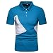 Produktbild G&Armanis Shop Männer Casual Polo-Shirt, Grafik Stitching Polo-Shirt Fashion Business Kurzarm T-Shirt,C,M