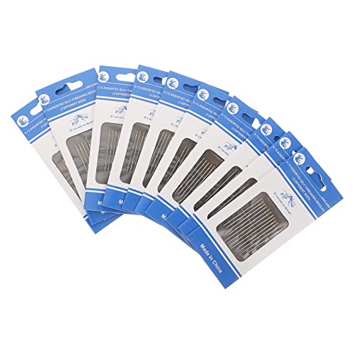 ERINGOGO 120pcs Heavy Duty Needles Large Self Threading Sewing Needles for Quilting Embroidery Blind Weaving Projects