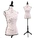 JAXPETY Female Mannequin Torso Clothing Display W/Black Tripod Stand New Beige (Printing-Beige)