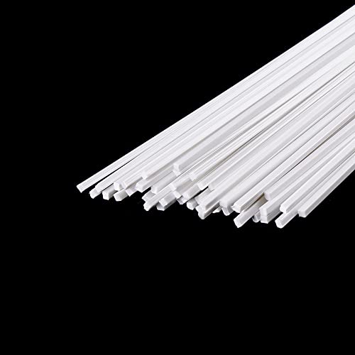 50 Pcs 2x2x250mm White ABS Styrene Plastic Square Bar Rods for DIY Toys Doll House, DIY Sand Table Model, DIY Scene Making, Building Making