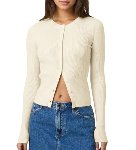 トップス Herlipto Random Ribbed Knit Cardigan M Random Ribbed Knit Cardigan（カーディガン/ボレロ）｜Her lip