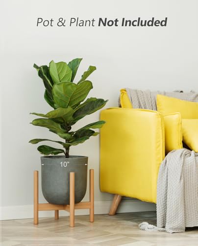 image for Mkono Plant Stand Mid Century Wood Flower Pot Holder (Plant Pot NOT In