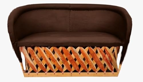Love Seat Equipal Furniture Handmade By Equipales San Jose Black Color Mexican Traditional Style Ideal for your home, house, garden, office, restaurant, hotel, bar, beach, living room, bedroom