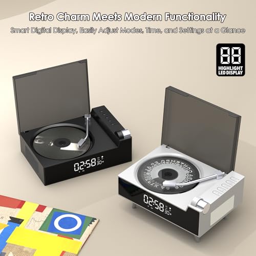 Image of CD Player Portable with Bluetooth, Rechargeable CD Players Retro Suitcase CD Music Player with HiFi Speakers Desktop CD Player for Home Car Study Travel (Black