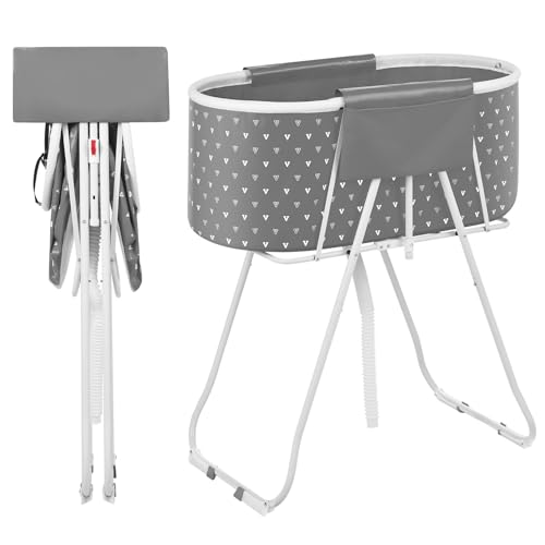 Happybuy Portable Dog Bathtub, Elevated & Foldable Space-Saving Pet Shower Station with Efficient Drainage, Bathing Tub for Washing & Grooming Small and Medium Size Dogs and Cats, Grey