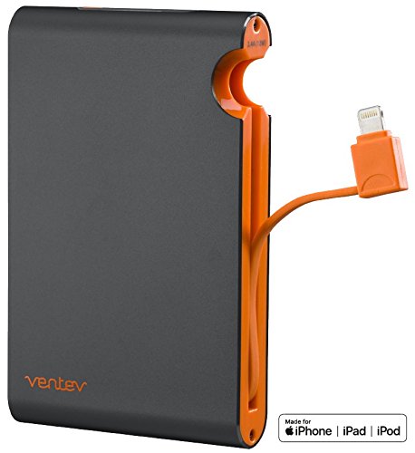 Ventev Powercell 6000C - Two Port 6000Mah Portable Battery With Attached Apple Lightning™ Cable #TOP1