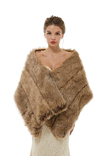 Women's Faux Fur Wraps Shawls Bridesmaids' Shrugs Stole Winter Bridal Wedding Cover up2