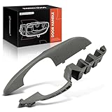 A-Premium Front Left Driver Side Interior Door Pull Handle Complete Armrest Compatible with 2003-2015 Chevy Express GMC Savana 1500 2500 3500 Van, Gray, Replace# 10388390, 25750064