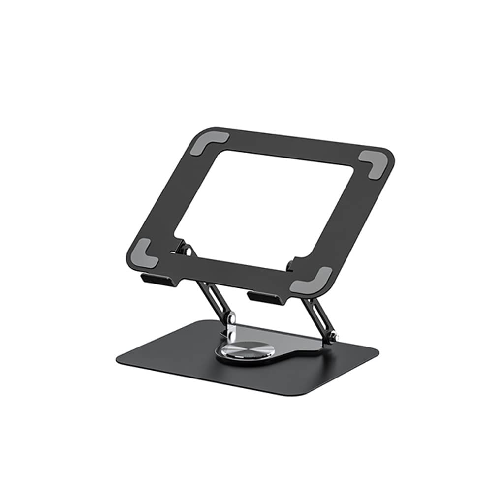 Soporte giratorio elevación plegable de metal negro para refrigeración de portátiles y tablets