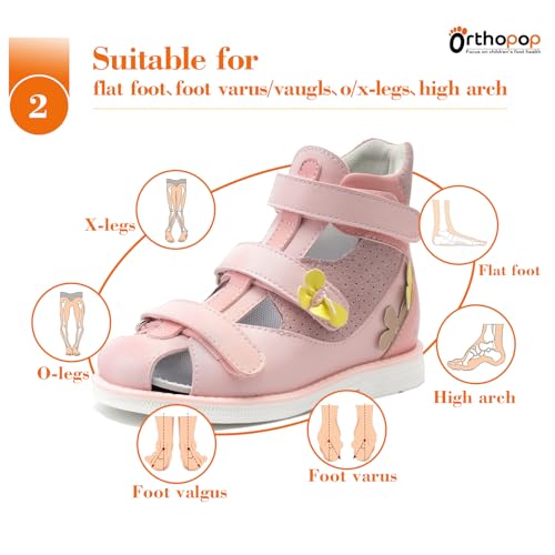 Orthopedic Sandals for Kids with Arch and Ankle Support, Toddlers High Back Closed-toe Shoes2