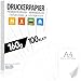 Produktbild 100 BLATT weißes Druckerpapier 160g/m²  PREMIUM PAPIER Reinweiß - DIN A4-21 x 29,7 cm - Druckerpapier Weiss unbedruckt für Fotografie, Präsentationen, Basteln, Bewerbungspapier - Made in Germany