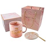 koyetubs Ceramic Pink Marble Stones Themed Teacher Appreciation 4 Piece Set 11.5 oz Reusable Coffee Cup Antenna