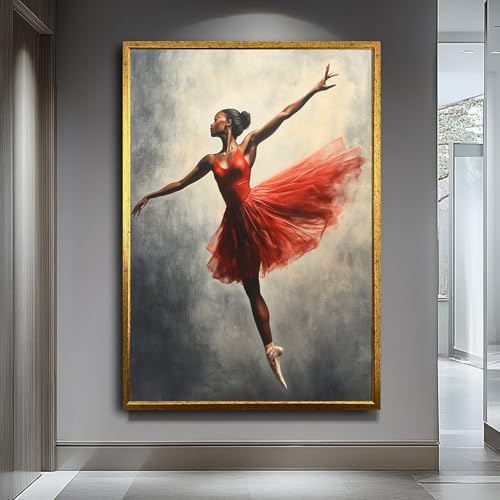 Art mural gracieux pour décoration chic, toile de ballerine encadrée