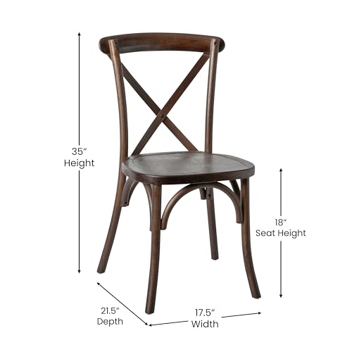 Image of Flash Furniture 2 Pack HERCULES Series Mahogany Cross Back Chair