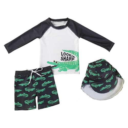 Ensemble de natation 3 pièces bébé garçon anti-UV manches longues