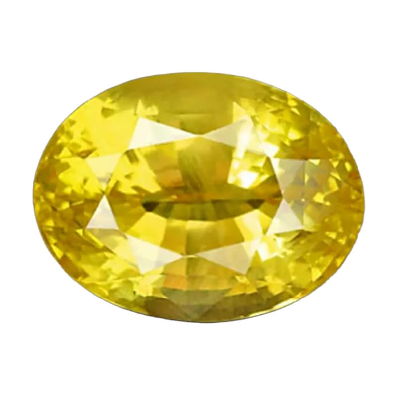 Pierre précieuse saphir jaune naturelle forme ovale originale non chauffée