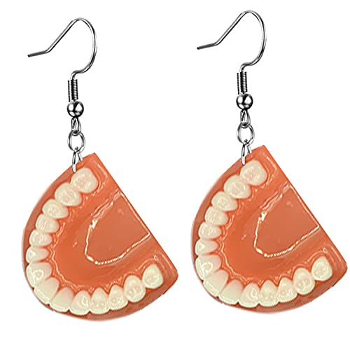 MALOYANVE 3D Dental Teeth Earrings for Women Funny Resin Tooth Model Medical Hygienist Earrings Dentist Gift for Dental Student Dental Assistant