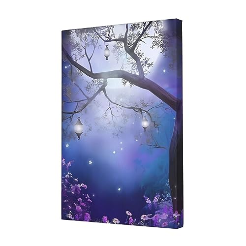 Toile murale fleur et papillon style contemporain sans encadrement