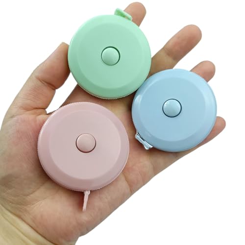 4 Pack Tape Measure Measuring Tape Tool for Body Fabric Sewing Tailor Cloth Knitting Home Craft Measurements, 60-Inch (Green,Macaron Blue,Pink) - Thumbnail 3