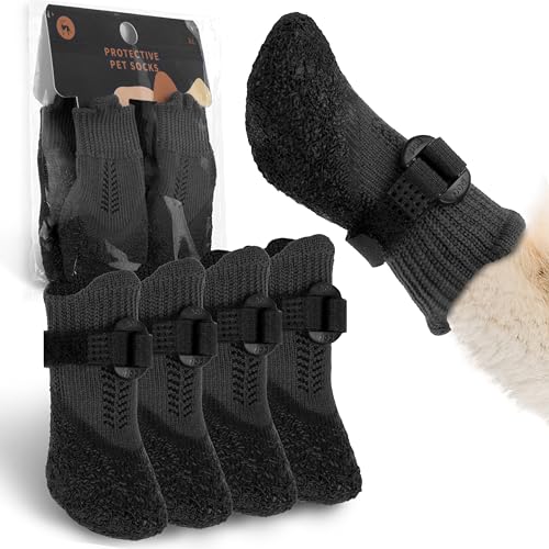 Scheppend Dog Socks to Prevent Licking Paws，Dog Socks for Hardwood Floors Anti Slip Indoor
