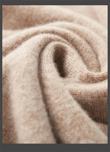 Men's Semi-High Collar Wool Sweater Loose Casual Knitted Long Sleeve Pullover3