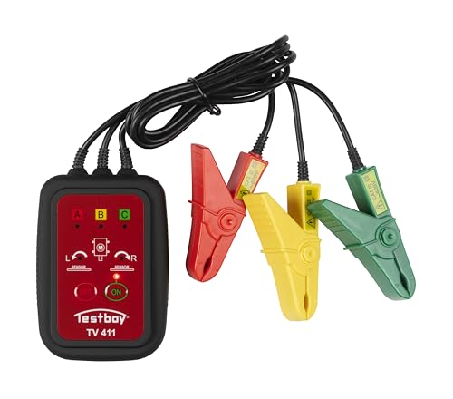 Adattatore per misurazione di corrente Testboy TV 435 (sdoppiatore di linea, misurazione della corrente del conduttore di protezione, prese di misurazione integrate), rosso/nero