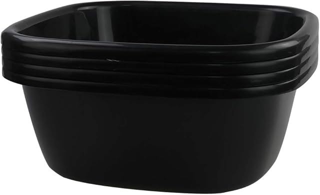 Dehouse Set of 4 Black Small Kitchen Basin, Plastic Washing Up Bowl