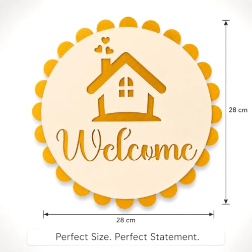 Image of Sehaz Artworks Welcome Home Wall Decor Items for Living Room 28x28 CM