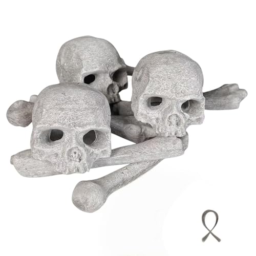 MrGas Log 9 Pcs Ceramic Skulls for Fire Pit Durable Reusable Fireproof Fire Pit Skull Log for Bonfire Campfire Fireplace Firepit Halloween Decor for Gas Propane Suitable for Winter Fireplaces