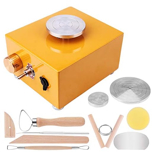 Mini Pottery Wheel Machine, Pottery Wheel Machine, 0-2000 RPM/Min Pottery Wheel Mini Clay Making Pottery Machine, DIY Art Clay Making Working Machine with Pottery Tool Kit 8 Pcs Set