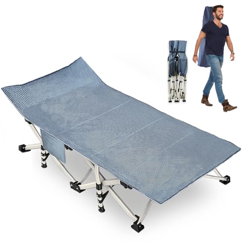 GETOVIN XXL Camping Cot Sleeping cots for Adults Oversize XXL Cots for Sleeping Extra Wide Camping Bed Folding Cot Heavy Duty with Carry Bag for Home Outdoor Travel