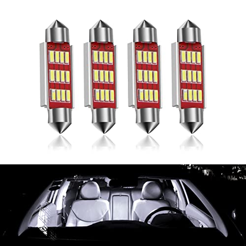 Jeseny Pack-4 Led Bulbs, 41Mm 4014 12Smd Chipsets Roof Light License Plate Light, Canbus Error Free Led Bulbs Map Light Dome Light (White) #TOP23