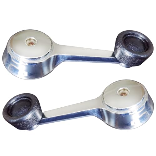 Lcyolada 2 Pcs Inside Manual Window Crank Handles Compatible with 1987-1991 Jeep Wrangler, 1974-1983 Cherokee Wagoneer, 1974-1988 Jeep J20 J10, 1984-1991 Grand Wagoneer, Chrome