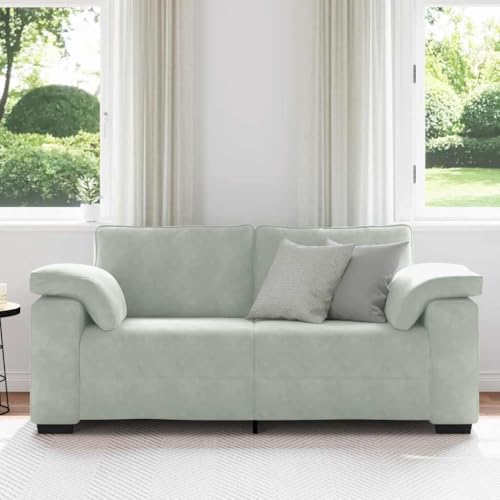 MOBCANT Zweisitzer-Sofa Hellgrau 140 cm Samt Sofagarnitur Couchgarnitur Modulares Sofa Polstergarnitur für Wohnzimmer Hotel Schlafzimmer Wohnung – Bild 5