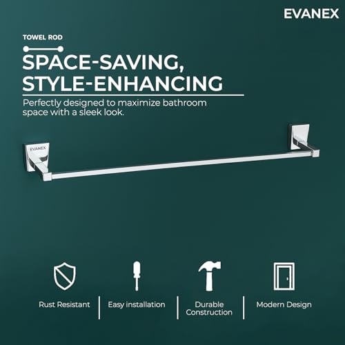 Image of EVANEX EVANEX Bathroom Towel Stand, Towel Holder 304 Grade Stainless Steel Towel Rod Towel Rack for Bathroom Towel Bar Hanger Stand Bathroom Accessories Organiser 24 Inch Chrome (Selvi)
