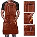 Leather Welding Apron Heat Resistant Work Apron With 6 Tool Pockets Heavy Duty Cowhide Workshop Protective Gear For Blacksmith Gunsmith Workshop Safety Equipment