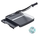 12 Inch Heavy Duty Paper Cutter, 12-16 Sheets Capacity Guillotine Paper Cutter & Paper Trimmer, Paper Cutting Board for Classroom, Crafting, Cardstock Gray