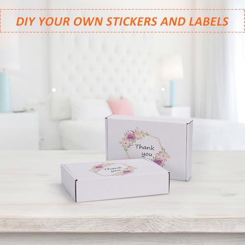 Image of HORLIMER 6x4x1 Shipping Boxes Set of 30, White Corrugated Cardboard Mailer Box for Packing Small Business