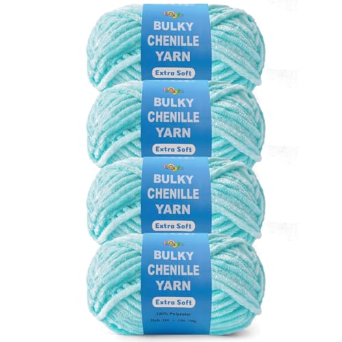FREEASYFAR 4 * 3.5Oz Soft Velvet Yarn Chenille Yarn for