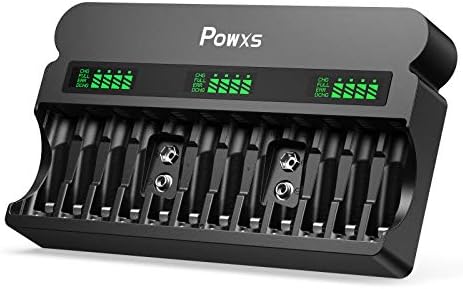 POWXS LCD Universal 12 Bay AA AAA