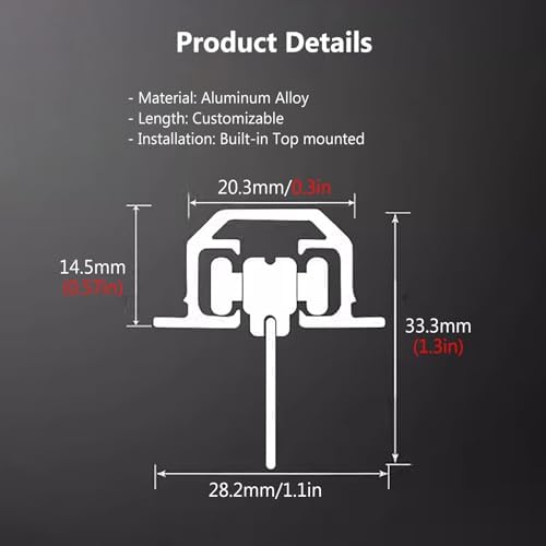 Heavy Duty Ceiling Curtain Track System - Sliding Door Rods for Curtains, Adjustable Lengths 2-10m, Recessed Mount, Ideal for Living Room & Bedroom - Easy Installation