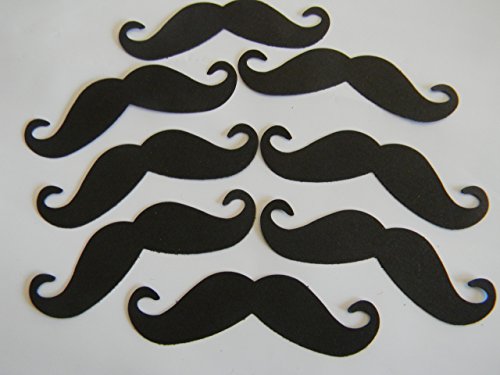 100 black mustaches confetti die cuts baby party decor scrapbooking embellishments