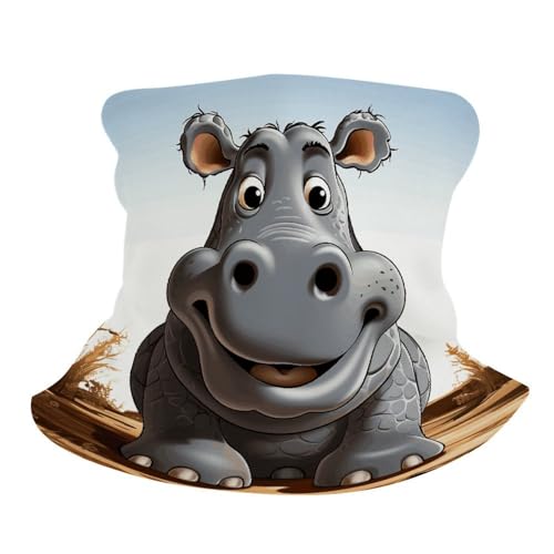 Neck Gaiter Face Mask Men Women, Cartoon Rabbit Face Mask Scart Cover for Dust Wind Sun Protection