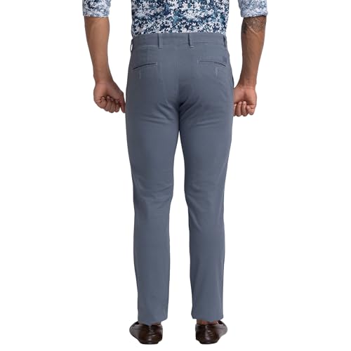 Image of Parx Men's Cotton Blend Print Pattern Low Rise Tapered Fit Flat Front Casual Trouser