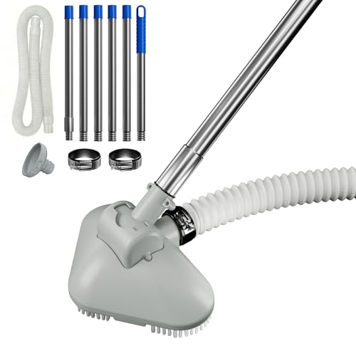 Pool Vacuum for Smaller Above-Ground Pools Pool Cleaner with Telescopic Pole & 13ft Hose Handheld Pool Vacuum Driven by Filter Pump Pool Cleaning Kit for Small Above-Ground Pool